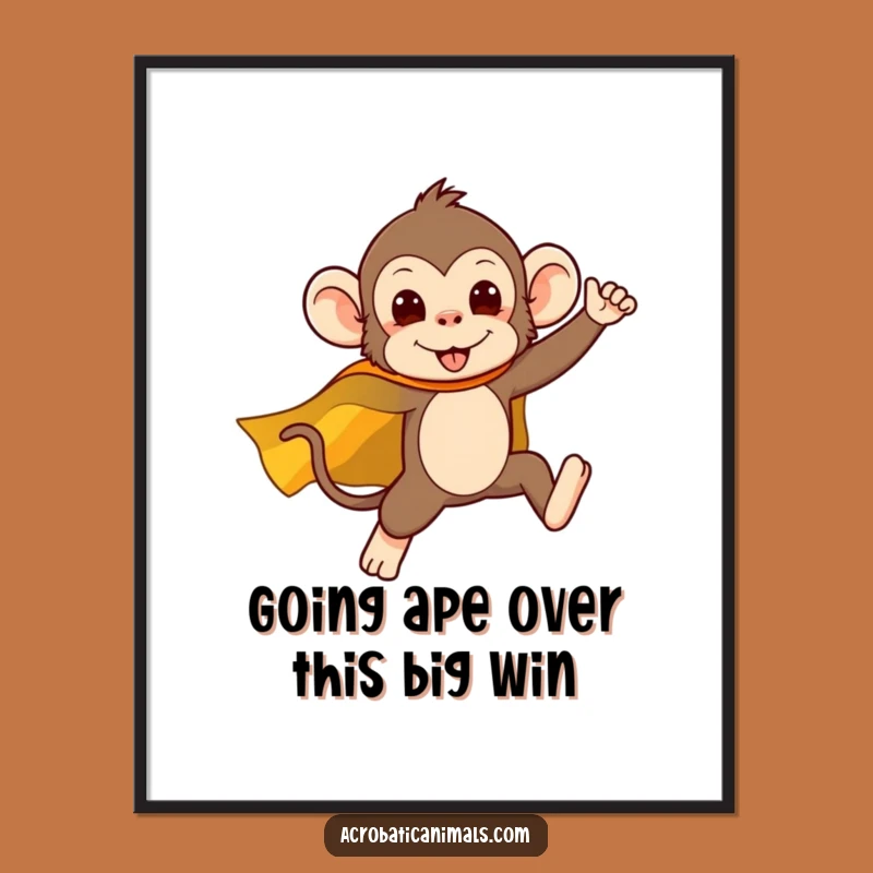 Free Printable Funny Monkey Superhero Wall Art - Downloadable Hilarious Decor