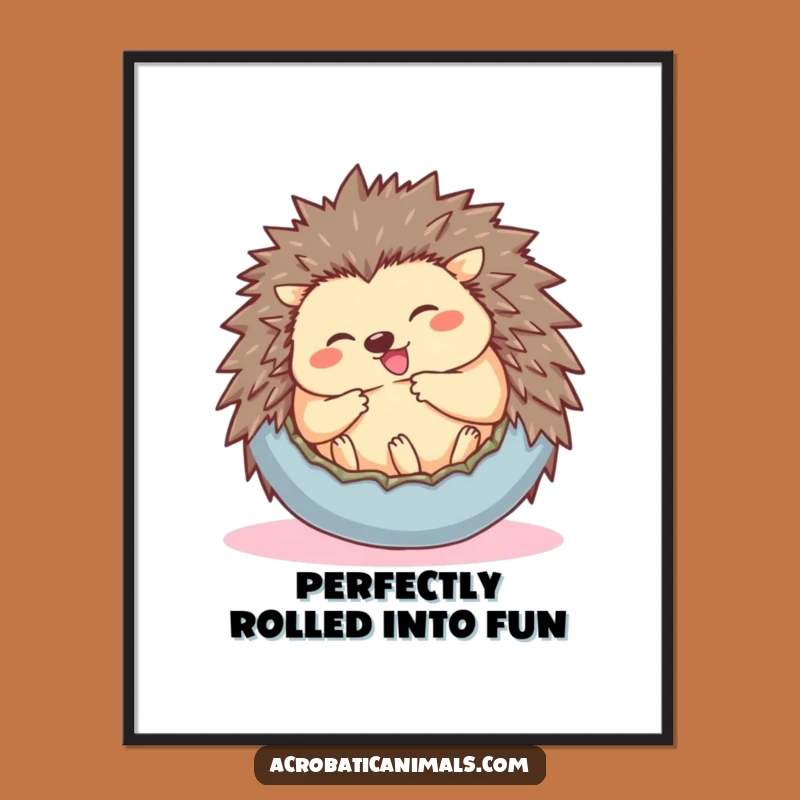 Free Printable Hedgehog Wall Art: Giggling Ball Decor Downloadable Gift!