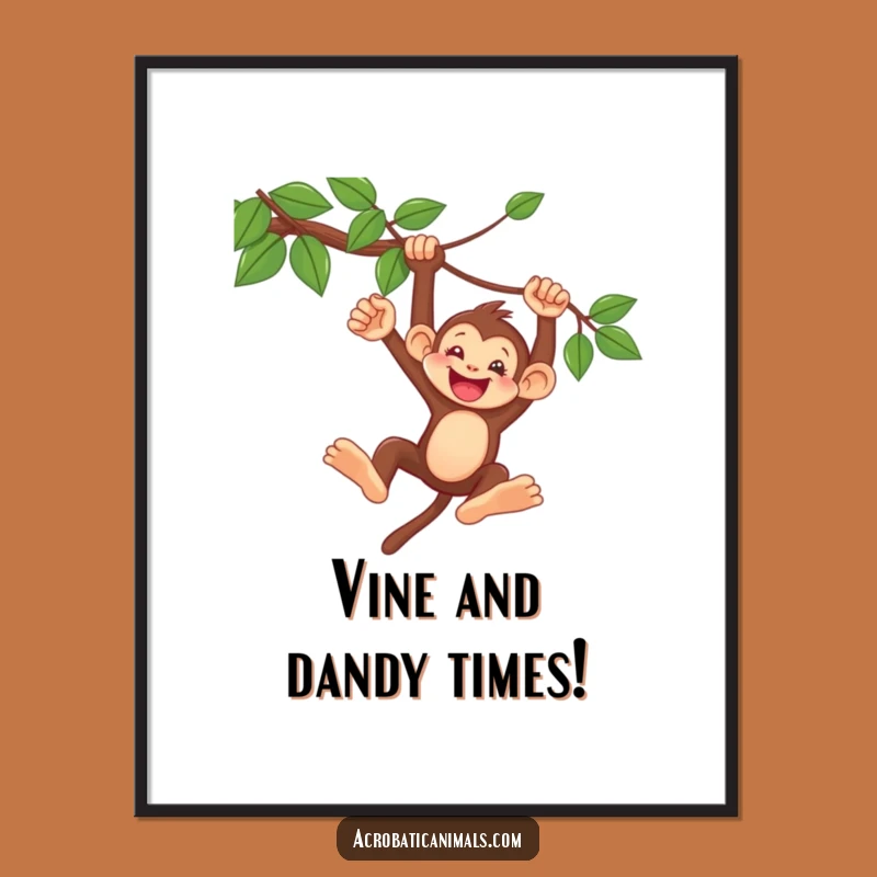 Free Printable Monkey Art: Swinging Vine Downloadable for Adventurous Wall Decor!