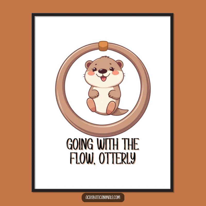 Free Printable Otter Wall Art: Joyful Swinging Animal Downloadable Decor Gift!