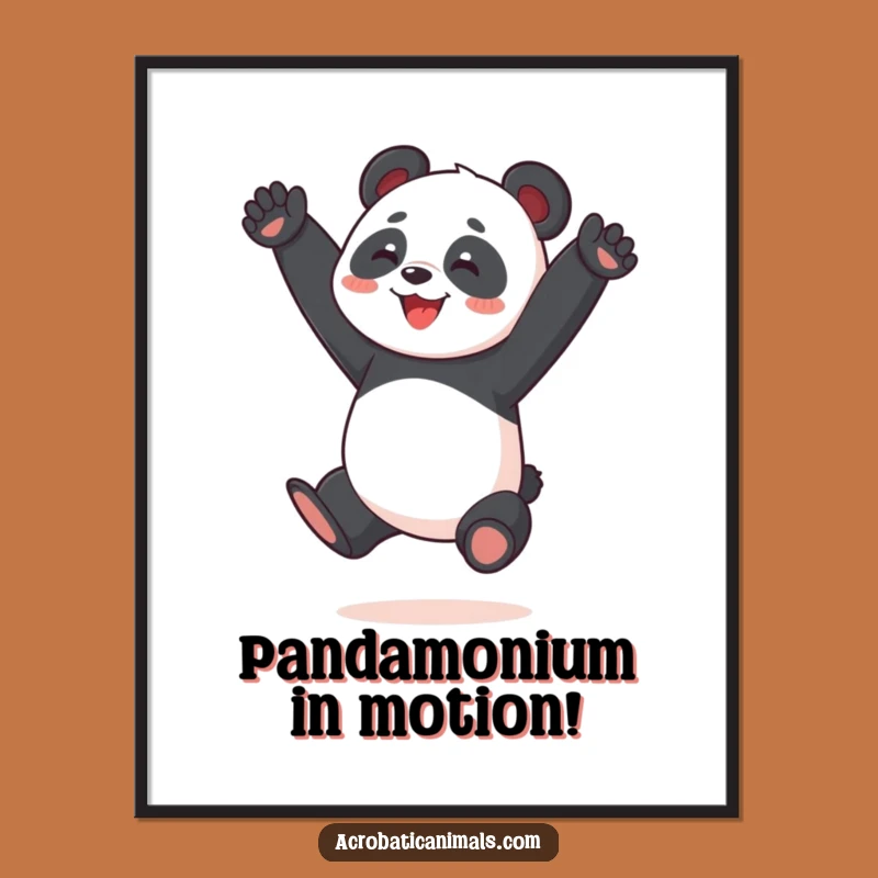 Free Printable Panda Art: Hilarious Split Jump Downloadable for Instant Wall Decor!