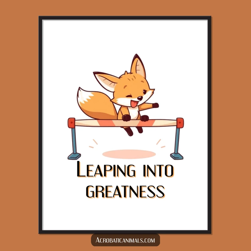 Free Printable Wall Art: Determined Fox Leap Downloadable Decor