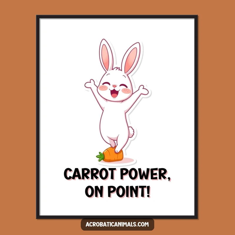 Free Printable Wall Art: Funny Rabbit Handstand - Cute & Quirky Downloadable Decor