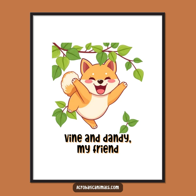 Free Printable Wall Art: Funny Shiba Puppy Vine Swing, Hilarious Downloadable Decor!
