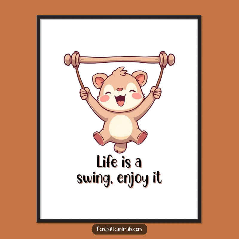 Free Printable Wall Art: Happy Animal Bar Swing Funny Downloadable Art