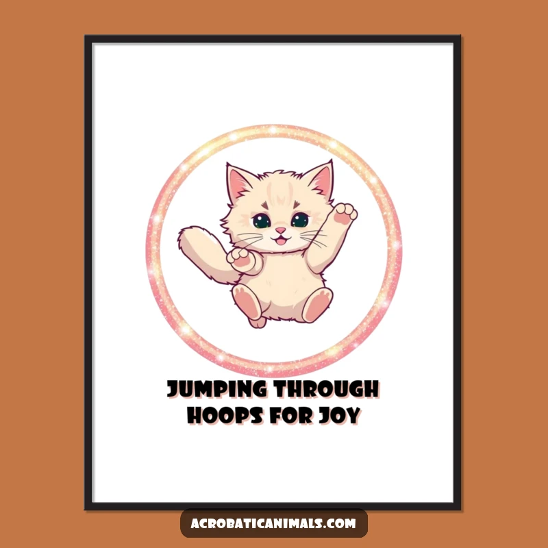 Funny Free Printable Cat Art: Fluffy Jumper Hoop Downloadable Wall Decor