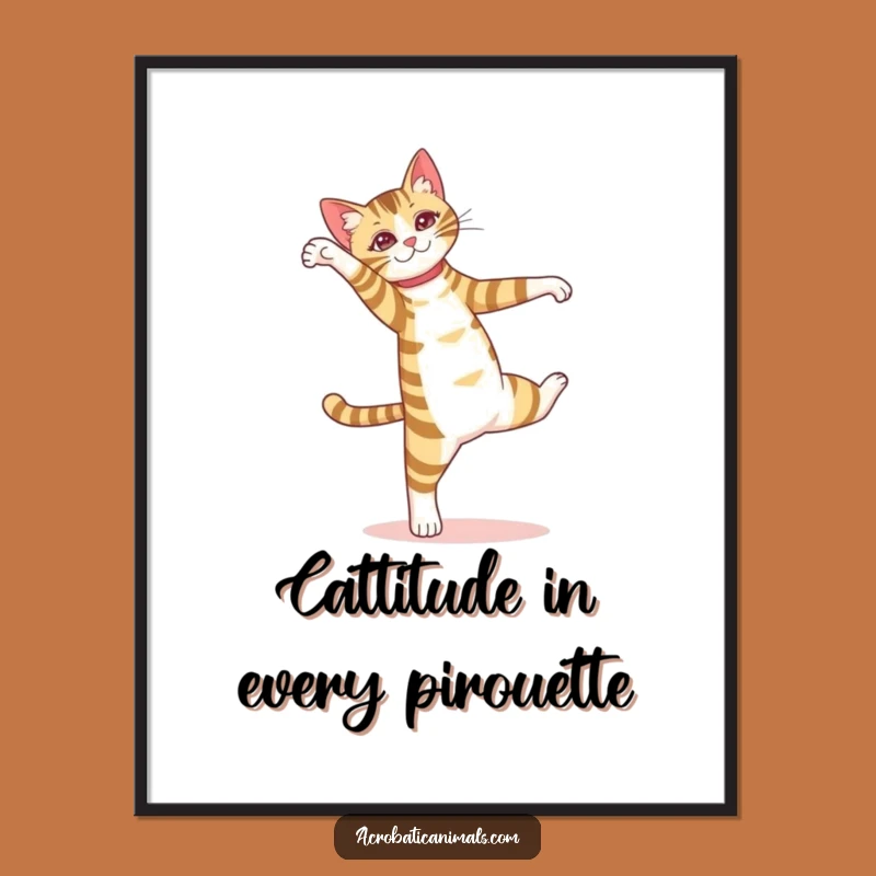 Funny Free Printable Wall Art: Dancing Cat Decor, Humorous Downloadable Art for Elegant Spaces