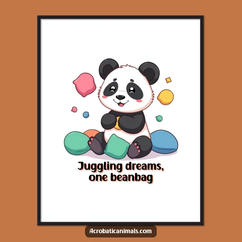 Funny Free Printable Wall Art: Juggling Panda Decor, Humorous Downloadable Art for Playful Spaces