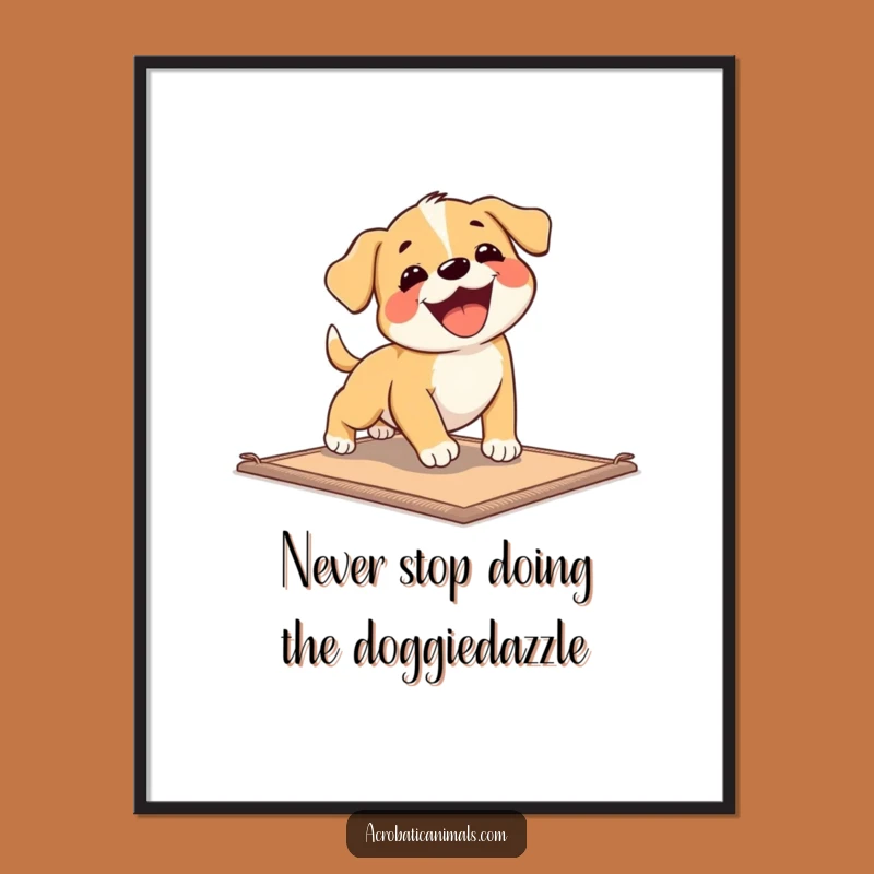 Funny Free Printable Wall Art: Puppy's Hilarious Mat Tumble Decor