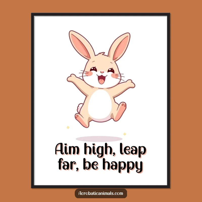 Funny Free Printable Wall Art: Rabbit's Epic High Jump Decor