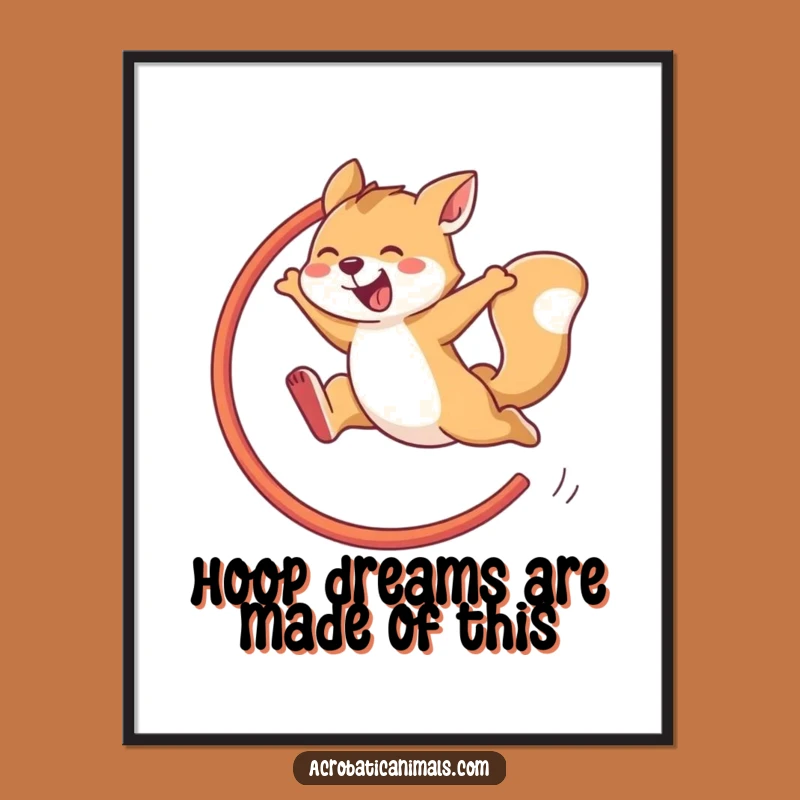 Free Printable Wall Art: Agile Animal Hoop Jump Funny Downloadable Art