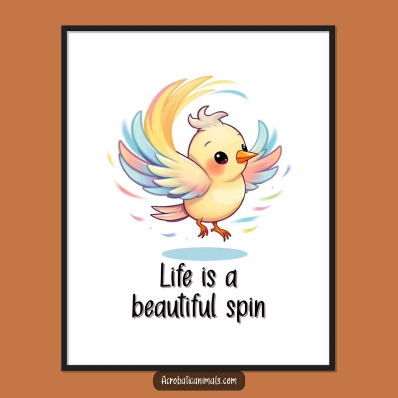 Free Printable Wall Art: Spinning Bird, Colorful Whirlwind Download