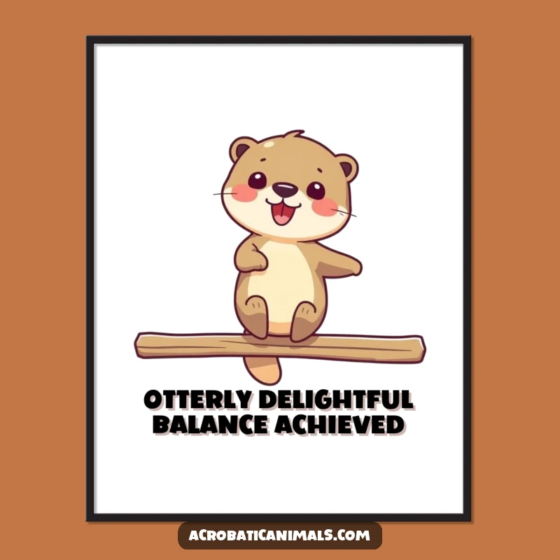 Free Printable Wall Art: Delighted Otter Spin, Whimsical Otter Decor Downloadable Poster