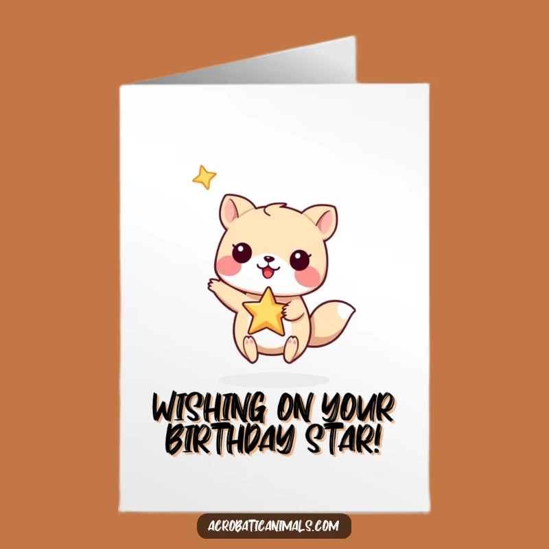 Free Printable Birthday Card: Animal Star Balance Funny Downloadable Greeting