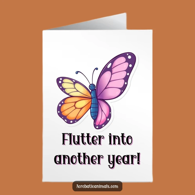 Free Printable Birthday Card: Butterfly Twist Downloadable Funny Gift