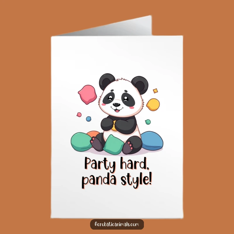 Free Printable Birthday Card: Juggling Panda, Hilarious Downloadable Gift for a Fun Celebration