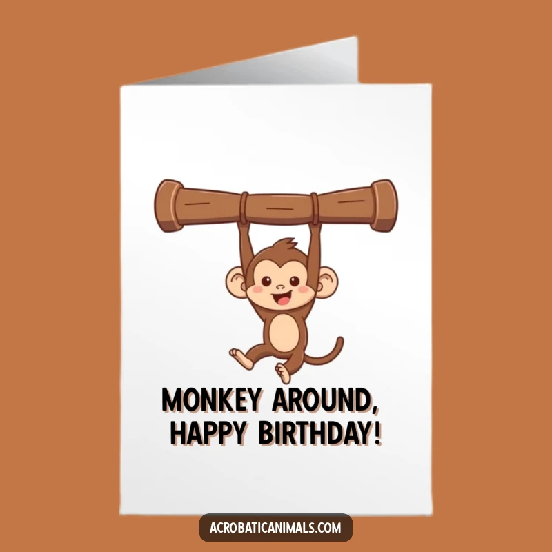 Free Printable Birthday Card: Monkey's Wild Swinging Fun!