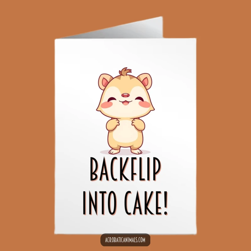 Free Printable Birthday Card: Tiny Creature Handstand Funny Downloadable Greeting