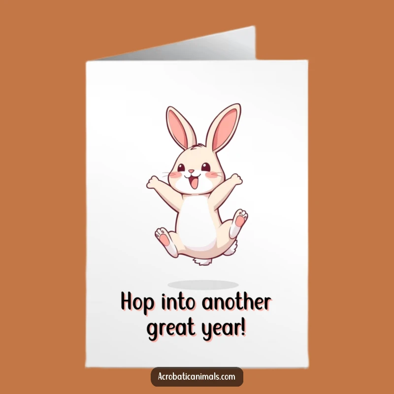 Free Printable Funny Bunny Somersault Birthday Card - Downloadable DIY Gift