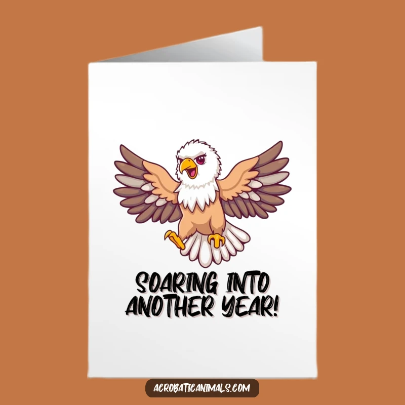 Free Printable Funny Eagle Birthday Card: Soaring Eagle Loop, Majestic Wishes for a Great Year