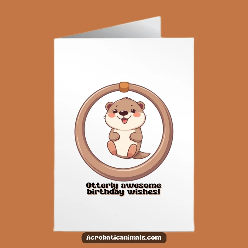Free Printable Otter Birthday Card: Hilarious Swinging Animal Downloadable Gift!