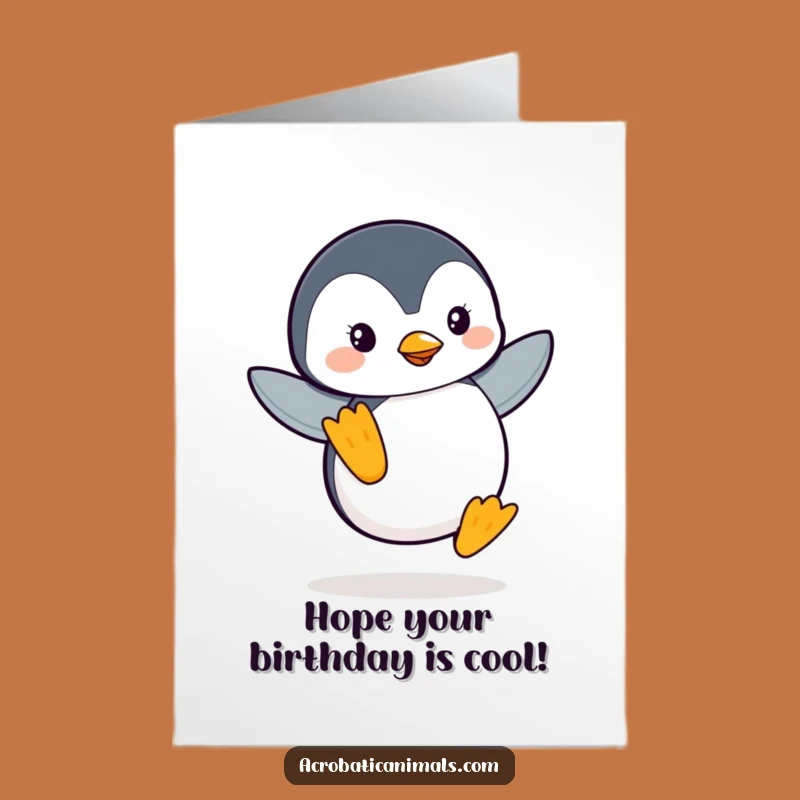 Free Printable Penguin Birthday Card: Wobbly Flipper Balance for a Fun Celebration!