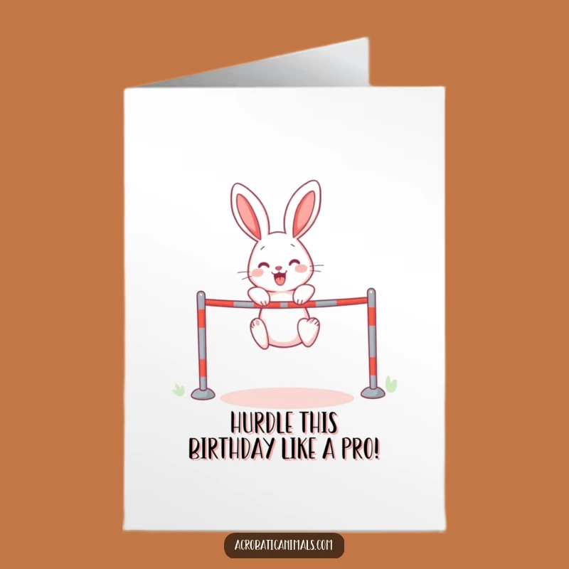 Free Printable Rabbit High Jump Birthday Card - Funny Downloadable Gift for Laughs