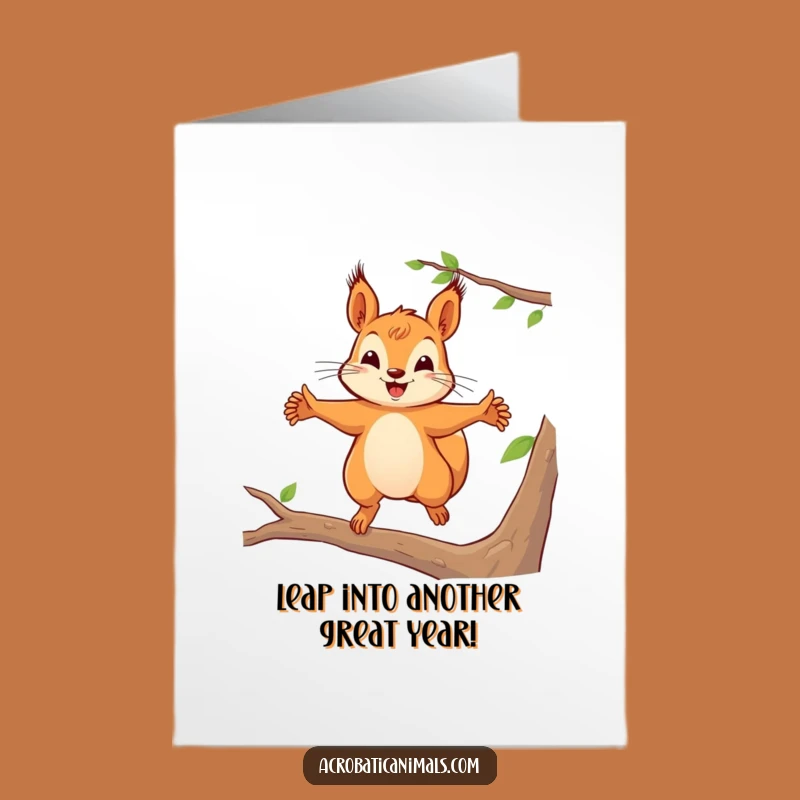 Free Printable Squirrel Birthday Card - Energetic, Funny Downloadable Greeting for Joy