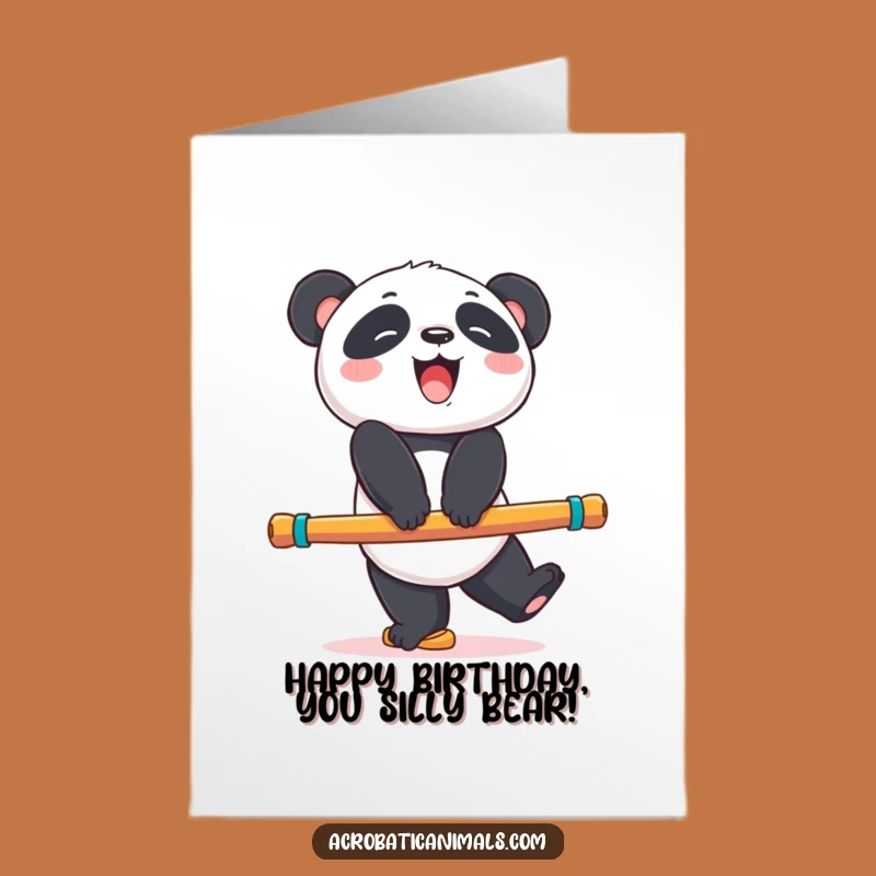 Free Printable Birthday Card: Giggling Panda Balance, Hilarious Downloadable Gift!