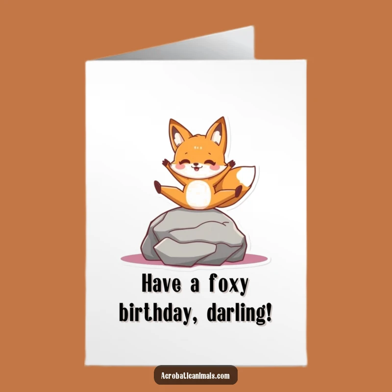 Free Printable Birthday Card: Cheerful Fox Split - Flexible Fun Download