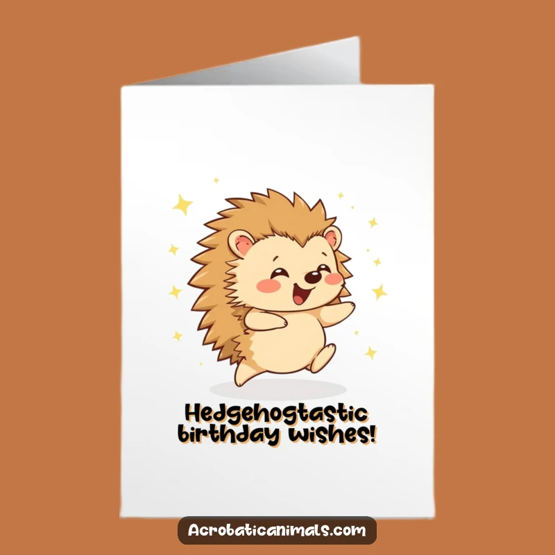 Free Printable Birthday Card: Cartwheeling Hedgehog Fun!