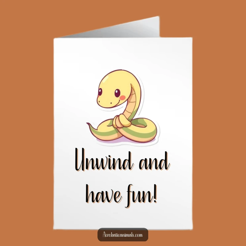 Free Printable Birthday Card: Silly Snake Tied in a Fun Knot