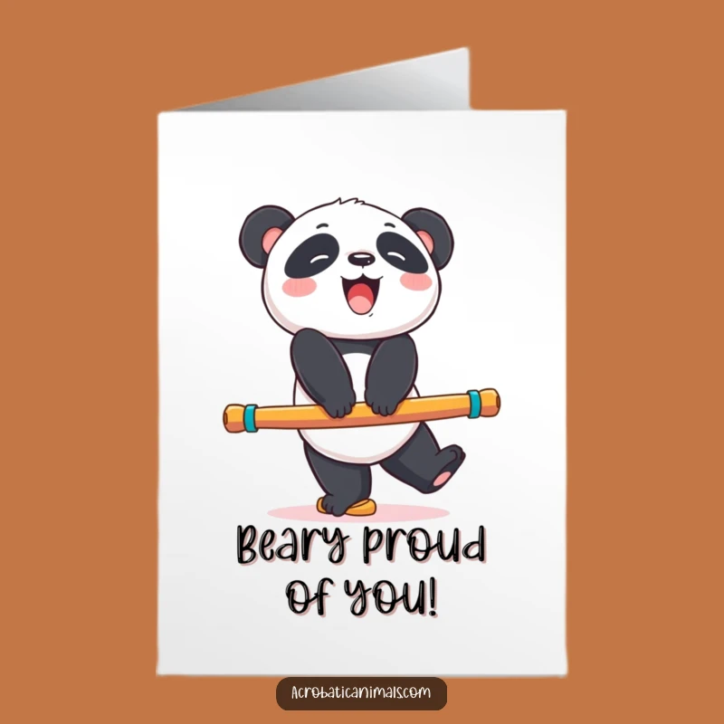 Free Printable Congrats Card: Giggling Panda Balance, Awesome Downloadable Gift!
