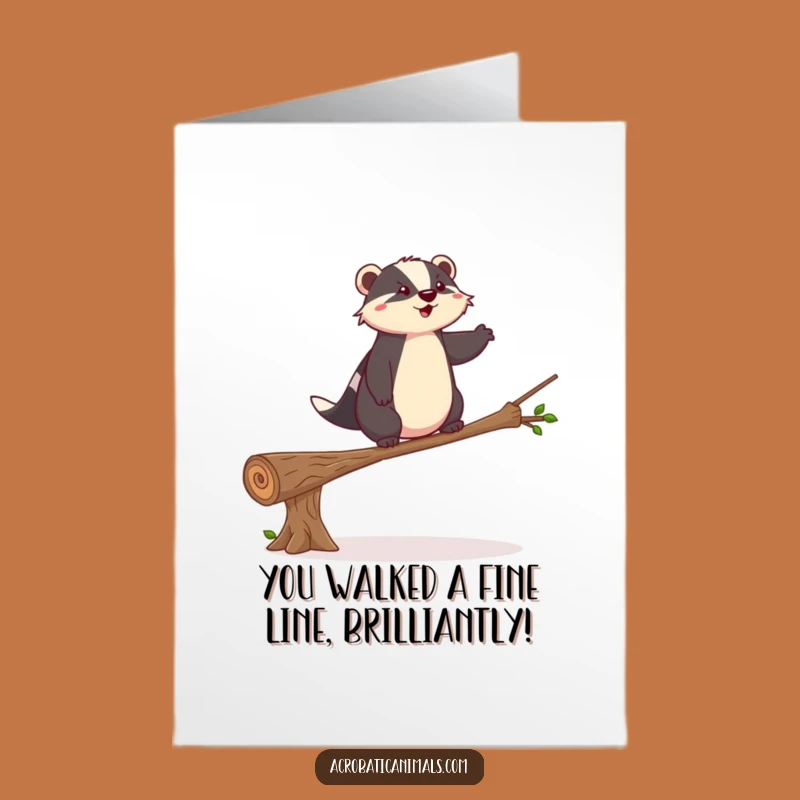 Free Printable Badger Congrats Card - Skillful Downloadable Gift for Achievements