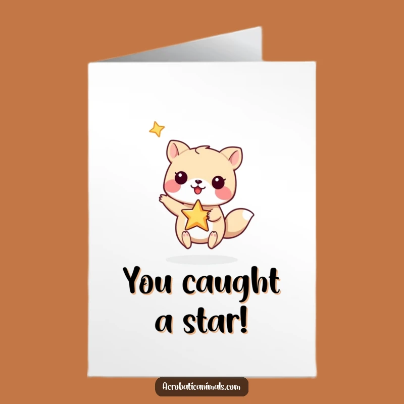 Free Printable Congrats Card: Animal Star Balance Funny Downloadable Greeting