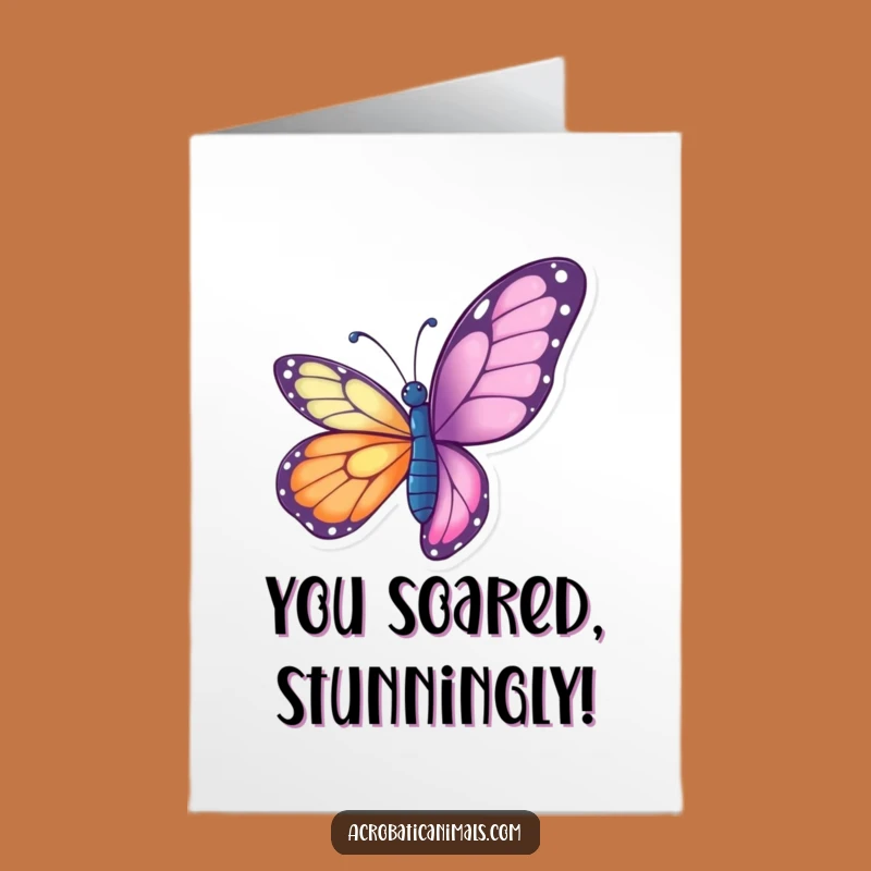Free Printable Congrats Card: Elegant Butterfly Twist Downloadable Gift