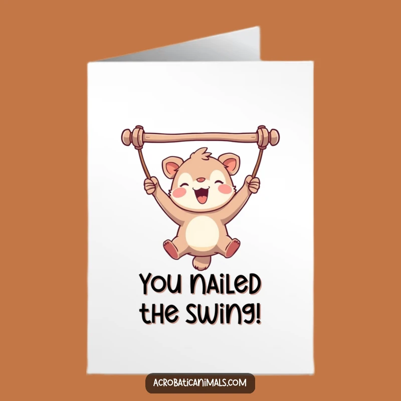 Free Printable Congrats Card: Happy Animal Bar Swing Funny Downloadable Gift