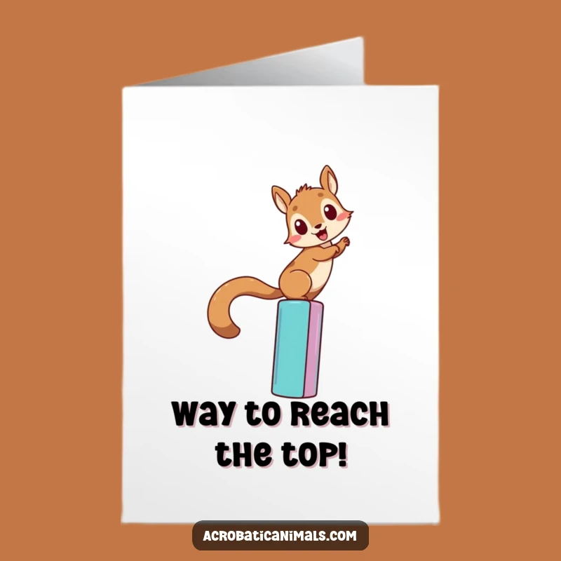 Free Printable Congrats Card: Squirrel Reaches the Top!