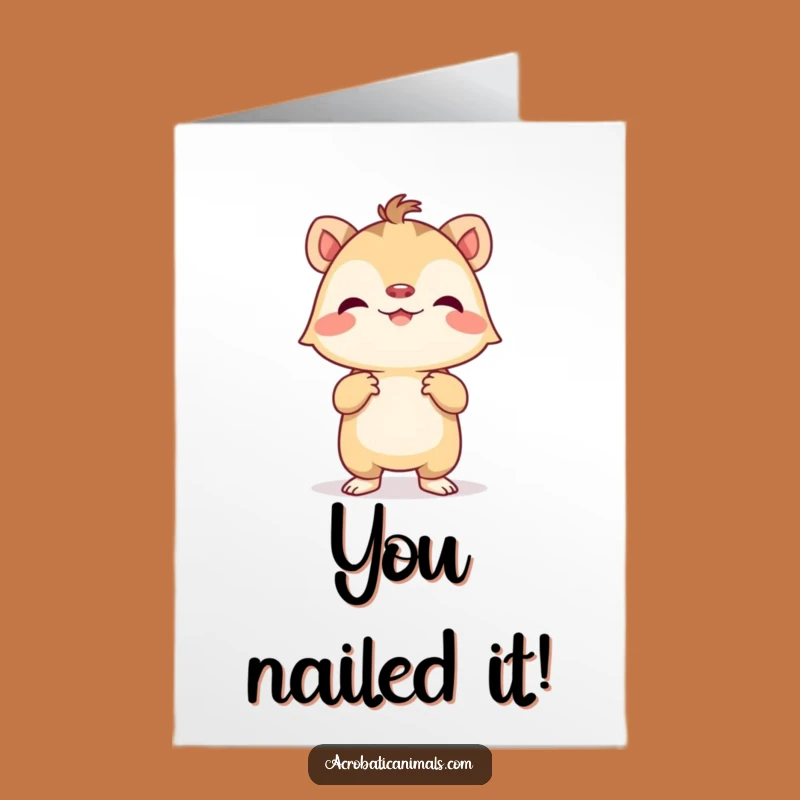 Free Printable Congrats Card: Tiny Creature Handstand Funny Downloadable Greeting