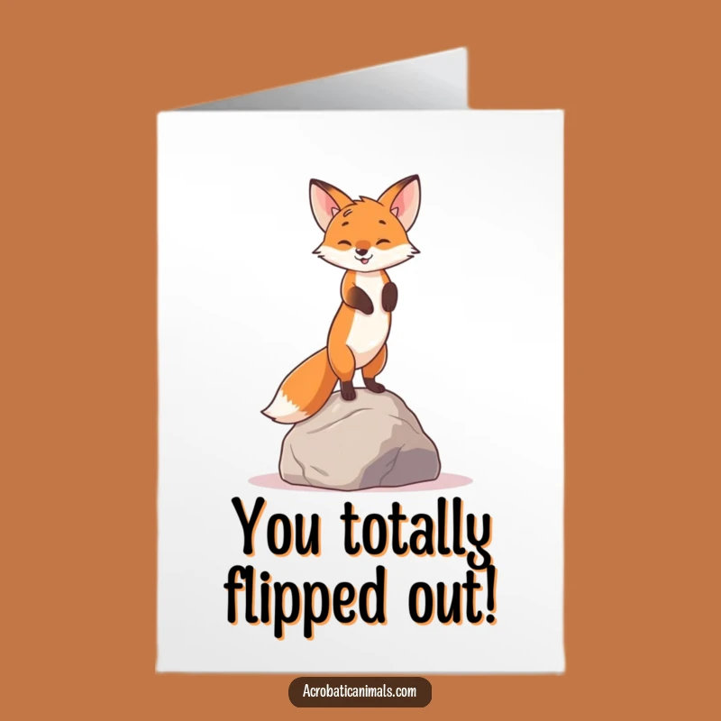 Free Printable Fox Congrats Card: Clever Handstand Animal Downloadable Gift!