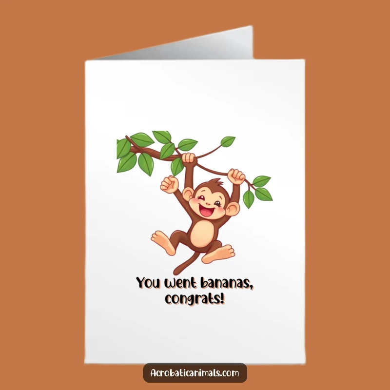 Free Printable Monkey Congrats Card: Swinging Success for Your Big Win!