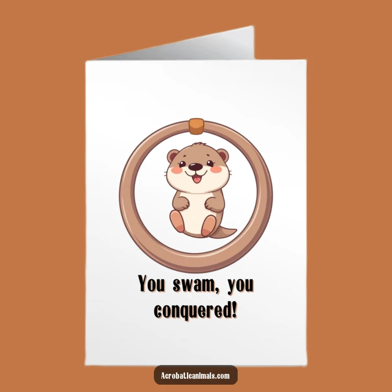 Free Printable Otter Congratulations Card: Whimsical Animal Celebration Downloadable Gift!
