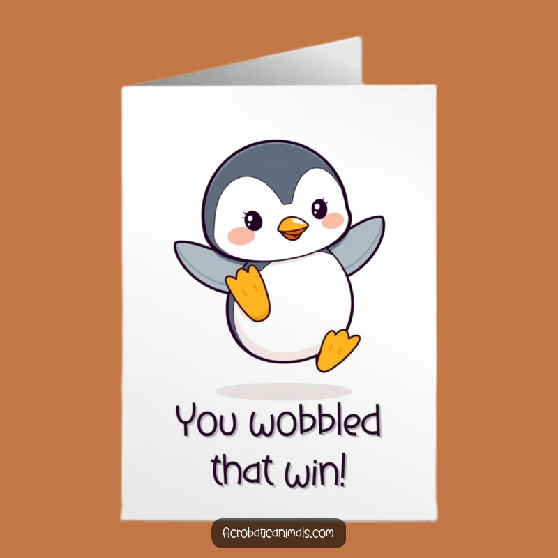 Free Printable Penguin Congrats Card: Flipper Balance for Your Amazing Success!