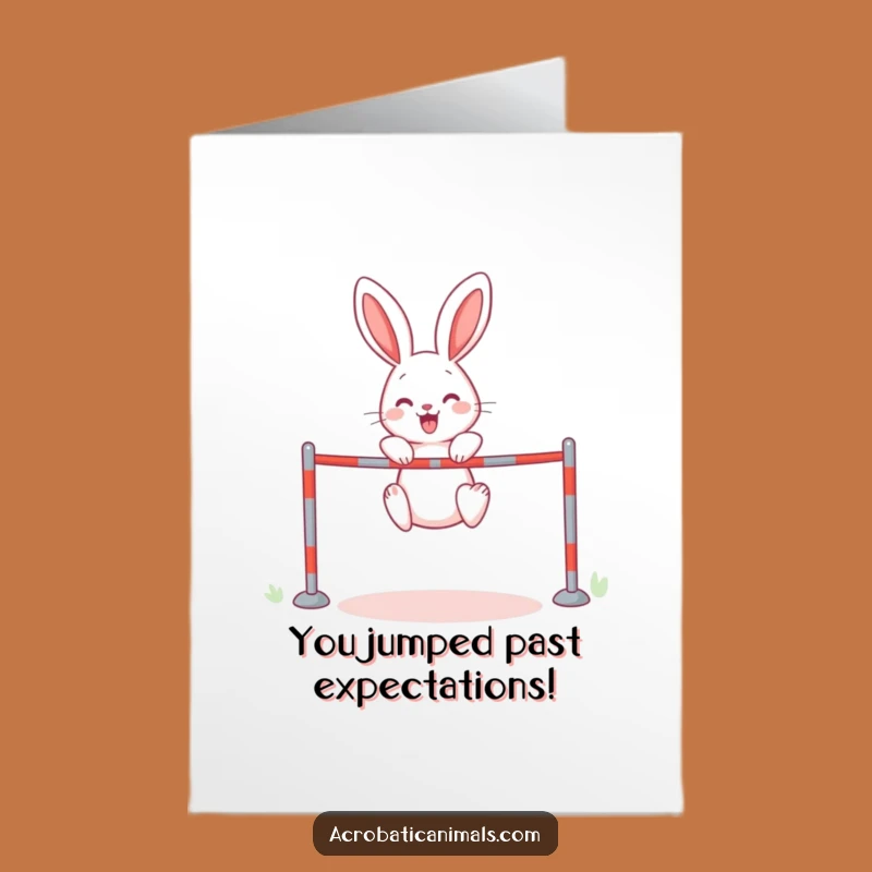 Free Printable Rabbit High Jump Congrats Card - Hilarious Downloadable Achievement Gift