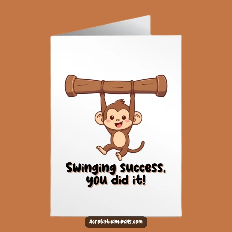 Free Printable Congrats Card: Monkey's Victory Swing!