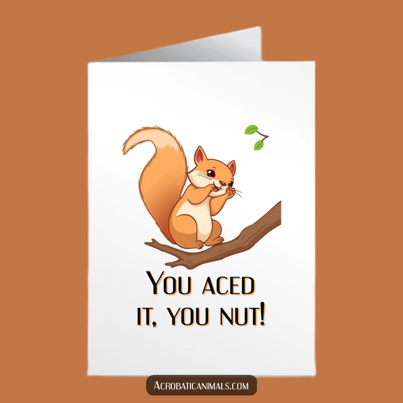 Free Printable Congrats Card: Whimsical Squirrel Acrobat Downloadable Gift
