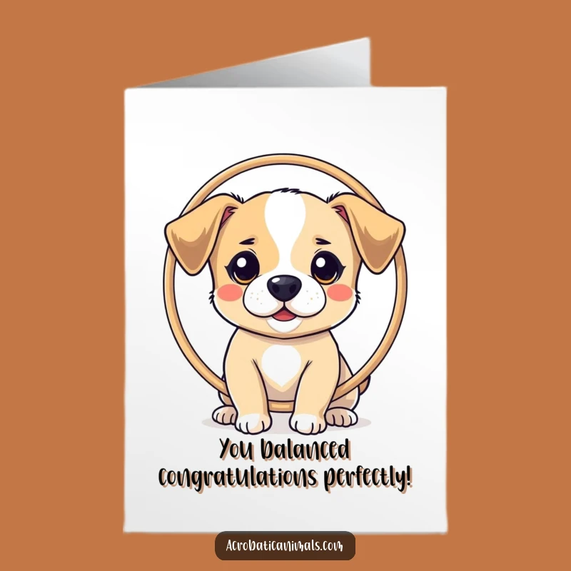 Downloadable Congratulations Card: Balancing Dog, Free Printable for Celebrating Achievements with a Wow Factor