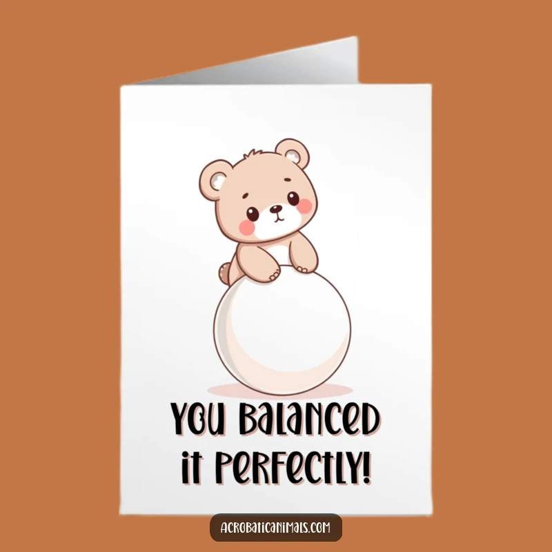 Free Printable Bear Congrats Card: Bouncing Success Downloadable Gift!