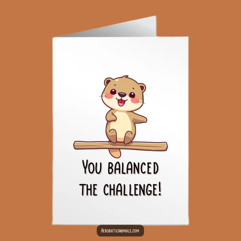 Free Printable Congrats Card: Delighted Otter Spin, Celebratory Downloadable Greeting for Stars