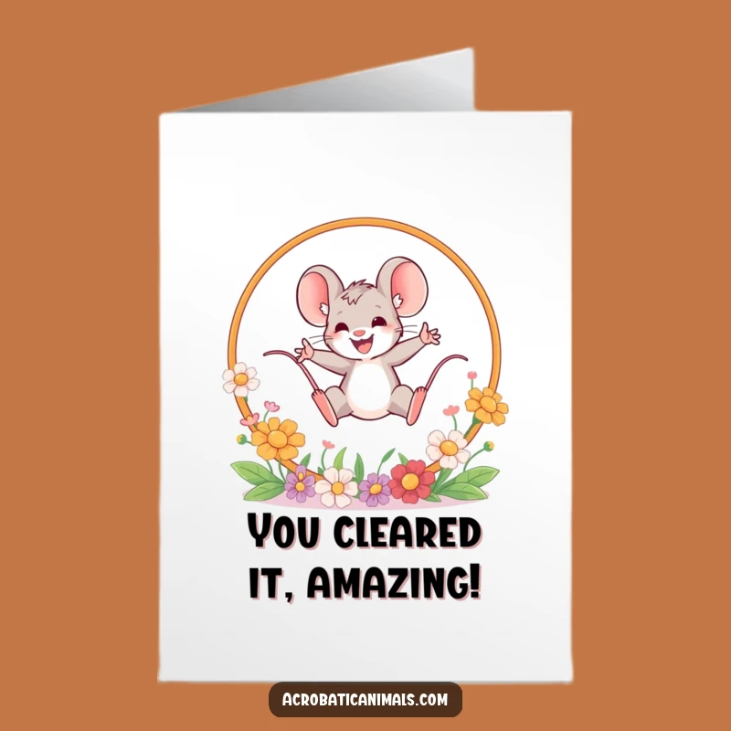 Free Printable Congrats Card: Mouse's Flower Hoop Triumph!